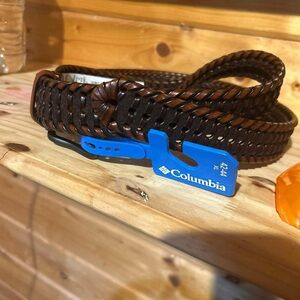 Columbia Dark Brown Braided Leather Belt